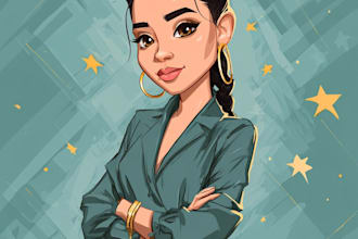 draw a cartoon caricature, logo, portrait, or avatar