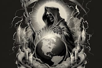 draw fantasy or dark creepy horror art illustration
