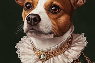 draw a cute pet, cat, dog portrait