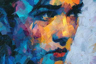 paint a unique colored sketch portrait