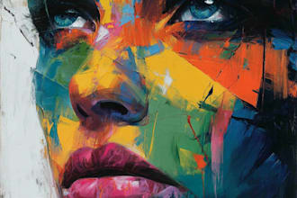 paint expressive colorful abstract portrait