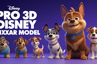 design stylized 3d disney pixar cartoon character model art style in blender