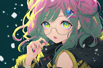 draw anime illustration, vtuber art, visual novel, wallpaper