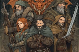 create dnd party art illustration