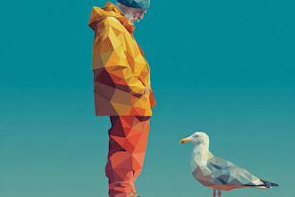 design awesome geometric low poly illustration