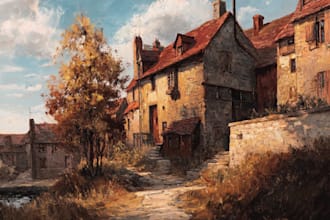 paint a real landscape oil painting on canvas