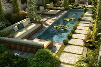 do landscape design,  backyard, pool and terrace