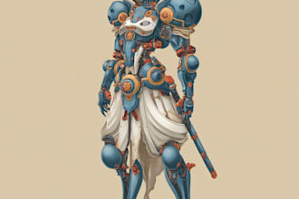 create a marvelous sci fi concept character illustration
