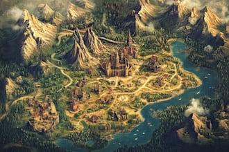 make fantasy map illustration