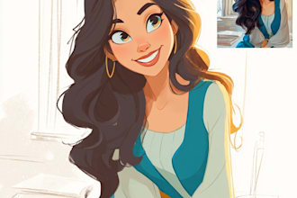 transform a friend into a pixar disney style cartoon