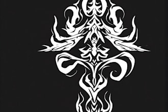 create a professional tribal tattoo design