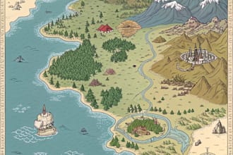 make fantasy map illustration