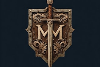 draw a medieval, fantasy, rpg gaming logo