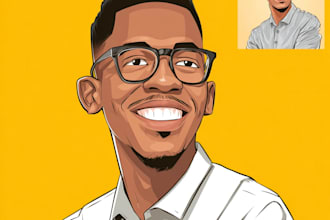 draw avatar in cartoon vector caricature portrait