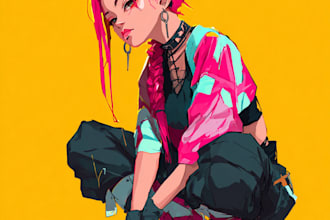 draw anime, cyberpunk or streetwear character