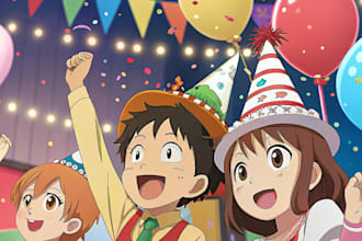ilustrate cover for comic or manga