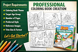 do coloring book, children coloring page, line art, black and white kindle book
