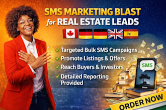 blast SMS marketing campaign for real estate online store and company to german