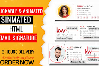 make german clickable HTML email signature and animated email signature outlook