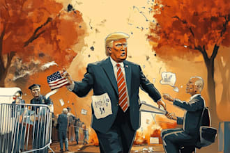 create a political or satirical cartoon