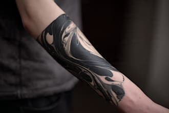 custom an abstract black tattoo design