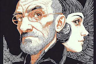 create stunning linocut or woodcut style illustrations