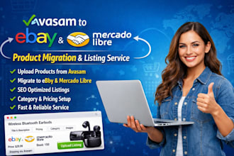 upload dropshipping product from avasam to ebay mercado libre product listing