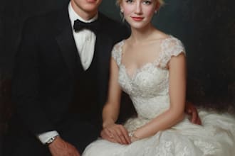 make you into a beautiful couple cartoon portrait