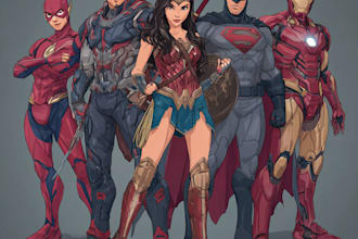 make dc or marvel style comic and superhero character