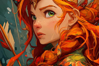 draw you a fantasy character, portrait, cartoon