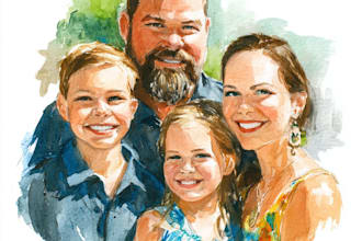 family portrait watercolor portrait