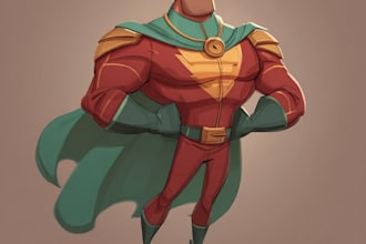 draw marvel style cartoon, superhero realistic character