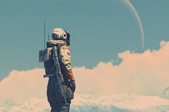 design your sci fi character illustration