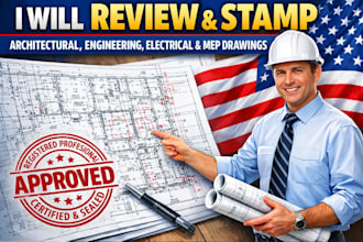 review and stamp architectural, electrical mep drawing for ev charger approval