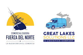 design a creative transport logistics trucking cargo and moving company logo