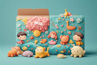 design baby, kids product label and packaging