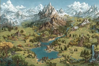 create fantasy world map design or custom dnd game map
