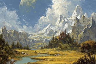 do stunning fantasy landscape, background illustration