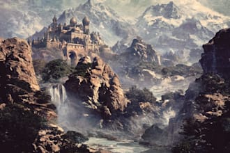 digitally paint fantasy landscape