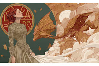 draw an art nouveau illustration for custom projects