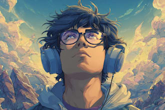 do anime cartoon cover art for your album cover artwork