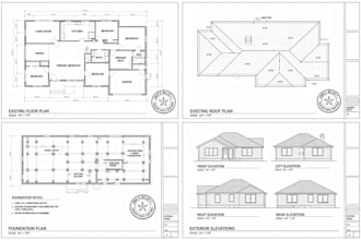 redraw existing house plans with stamp for permits approval