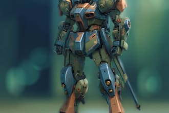 draw amazing character mecha robot illustration