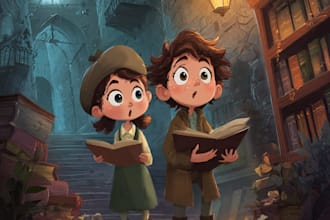 make children books and covers digital or watercolor