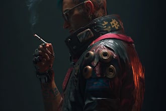 design a cyberpunk character art