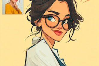 draw artistic cartoon caricatures
