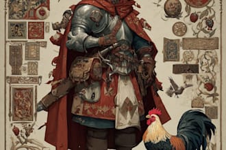 create a beautiful medieval illustration