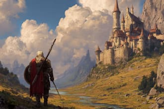 make illustration in fantasy and medieval style