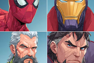 make super hero vector cartoon
