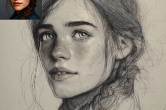 draw semi realistic character, portrait, illustration